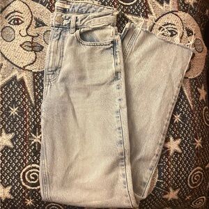 light wash straight leg jeans
